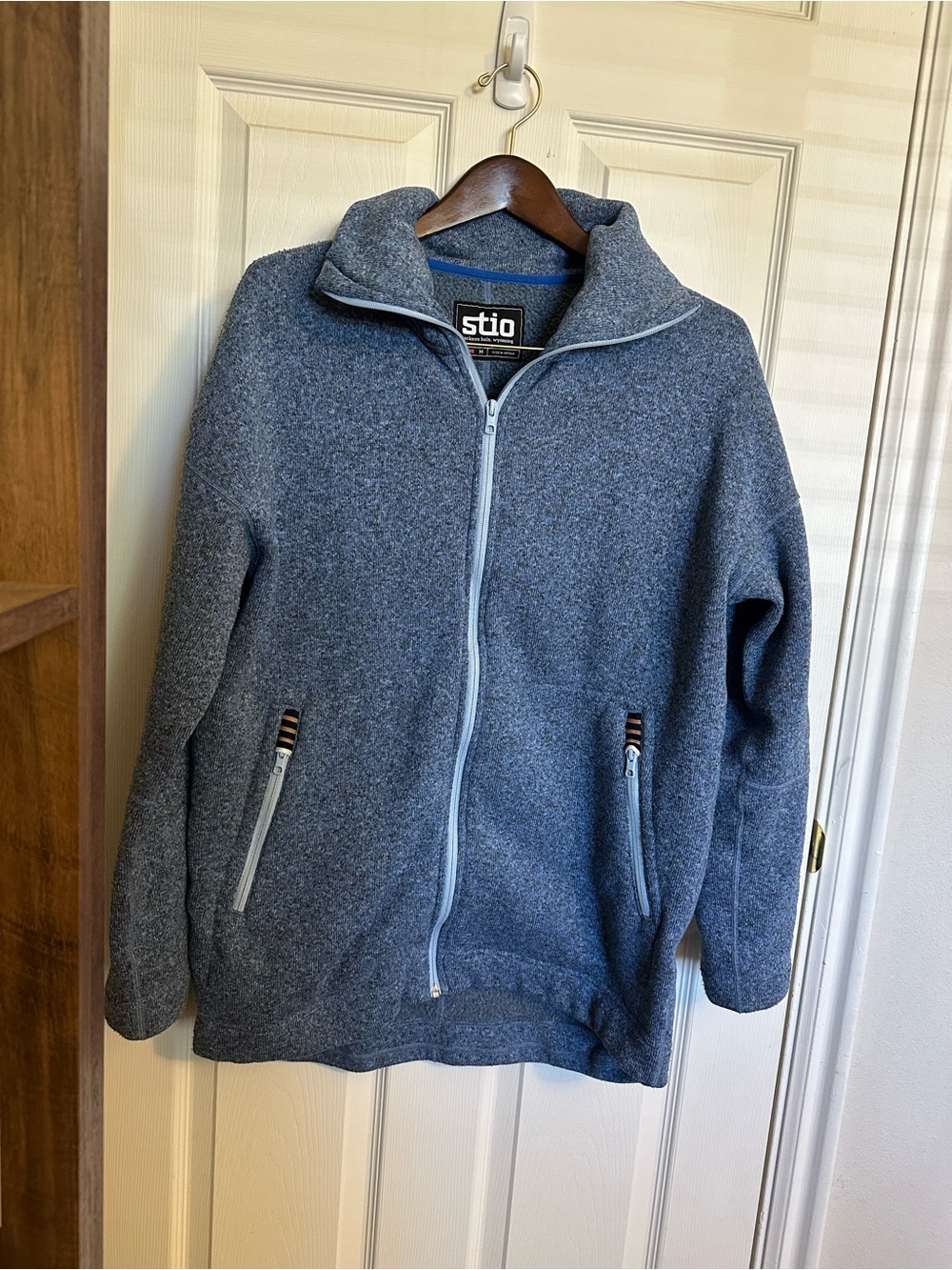 Stio Women’s Full-Zip Heather Slate Blue Sweater Jacket